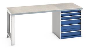 Bott Bench 2000x900x840mm with Lino Top and 5 Drawer Cabinet 840mm High Benches 51/41004112.11 Bott Bench 2000x900x840mm with Lino Top and 5 Drawer Cabinet.jpg